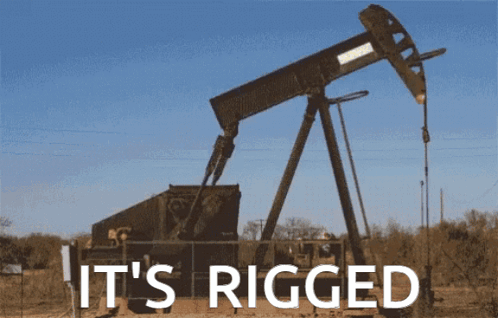 A Picture Of An Oil Pump With The Words It 'S Rigged Above It GIF