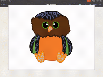A Picture Of An Owl Is In A Gallery On A Phone Screen GIF
