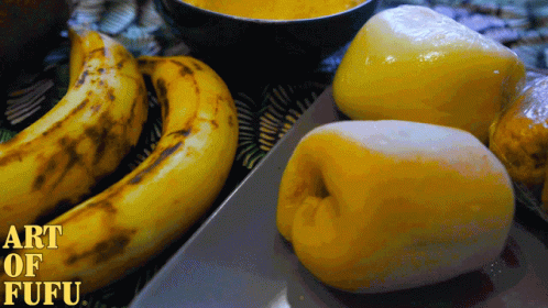 A Picture Of Bananas With The Words Art Of Fufu On The Bottom Right GIF
