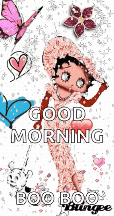 A Picture Of Betty Boop With The Words Good Morning Boo Boo GIF