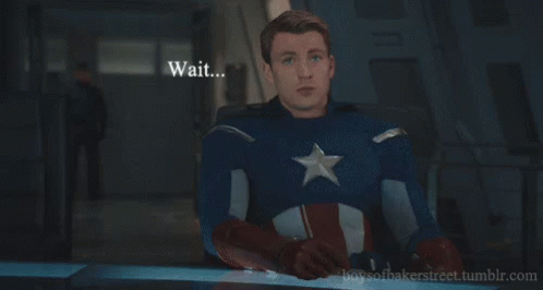A Picture Of Captain America With The Words What The Fuck Is A Galaga Below Him GIF