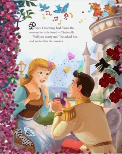 A Picture Of Cinderella And Prince Charming From Disney 'S Cinderella GIF