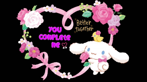 A Picture Of Cinnamoroll With The Words " Better Together " On It GIF