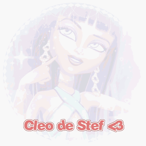 A Picture Of Cleo De Stef From Monster High On A Circle GIF