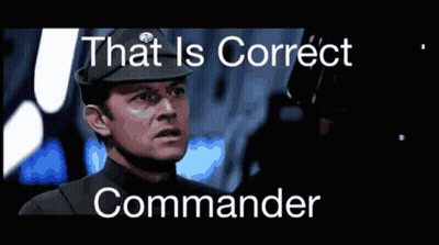 A Picture Of Darth Vader And A Man With The Words That Is Correct Commander On The Bottom GIF