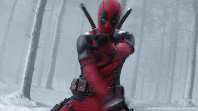 A Picture Of Deadpool From Marvel Studios Is Shown GIF