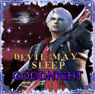 A Picture Of Devil May Sleep Goodnight With A Video Game Character GIF