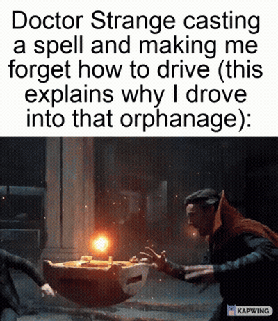 A Picture Of Doctor Strange Casting A Spell And Making Me Forget How To Drive GIF