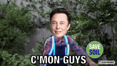 A Picture Of Elon Musk With The Words C'mon Guys On The Bottom GIF