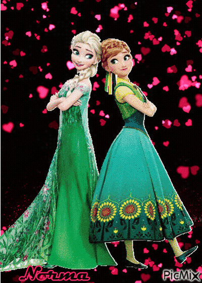 A Picture Of Elsa And Anna From The Movie Frozen By Norma GIF