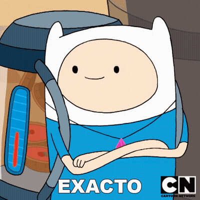 A Picture Of Finn From Adventure Time With The Words Exacto Cn On The Bottom GIF