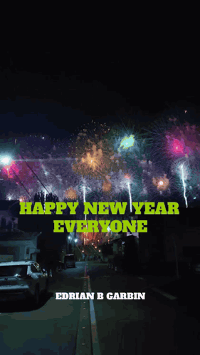A Picture Of Fireworks With The Caption Happy New Year Everyone GIF