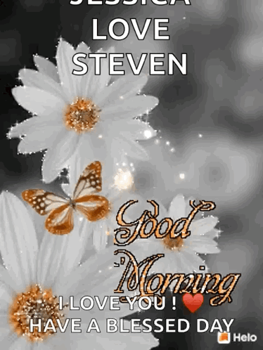 A Picture Of Flowers And Butterflies With The Words " Good Morning I Love You Have A Blessed Day " GIF