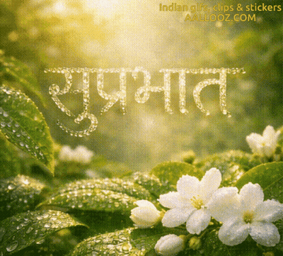 A Picture Of Flowers And Leaves With The Words " Indian Gifs Clips & Stickers " At The Top GIF