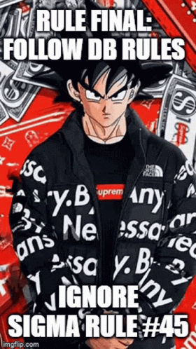A Picture Of Goku From Dragon Ball Z Wearing A Supreme Jacket GIF