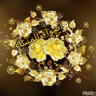 A Picture Of Gold Roses With The Name Amaliamarillo On It GIF