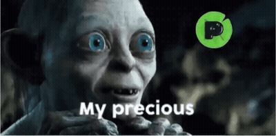 A Picture Of Gollum With The Words My Precious On The Bottom Right GIF
