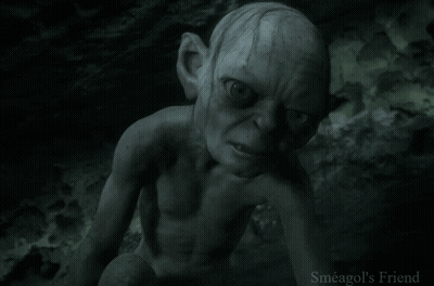 A Picture Of Gollum With The Words That 'S Not Fair On It GIF