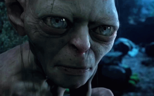 A Picture Of Gollum With The Words " What Did You Say " Below It GIF