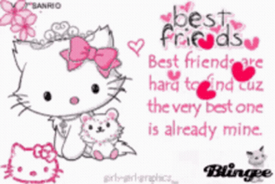 A Picture Of Hello Kitty With A Quote About Best Friends GIF