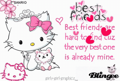 A Picture Of Hello Kitty With A Quote About Friends GIF