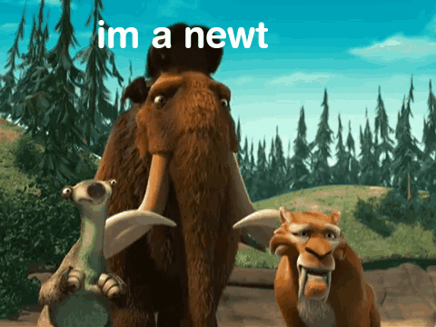 A Picture Of Ice Age Characters With The Words Im A Newt Above Them GIF