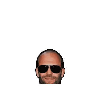 A Picture Of Jason Statham Wearing Sunglasses Sticker