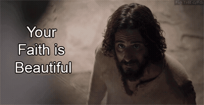 A Picture Of Jesus With The Words Your Faith Is Beautiful Written Below Him GIF