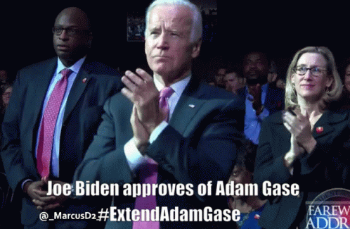 A Picture Of Joe Biden Applauding With A Caption That Reads " Joe Biden Approves Of Adam Gase " GIF