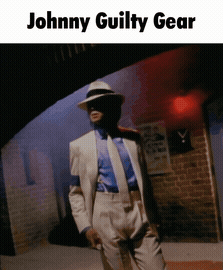 A Picture Of Johnny Guilty Gear With A Man In A White Suit And Hat GIF