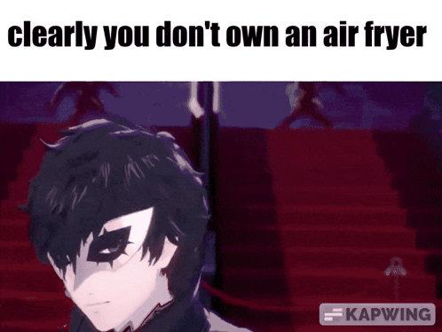 A Picture Of Joker With The Words Clearly You Don 'T Own An Air Fryer GIF