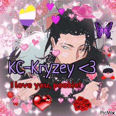 A Picture Of Kc-Kryzey < 3 With Hearts And Butterflies GIF