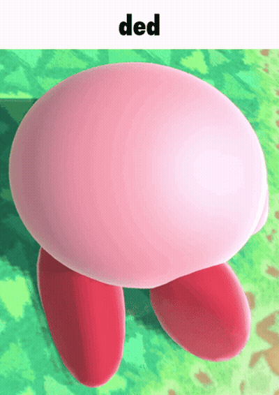 A Picture Of Kirby With The Word Ded Above Him GIF