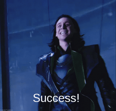A Picture Of Loki With The Words Success Written On It GIF