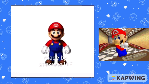 A Picture Of Mario Next To A Picture Of Mario In A Game GIF