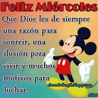 A Picture Of Mickey Mouse With A Quote In Spanish GIF