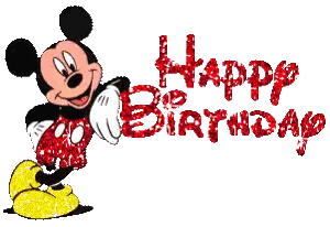 A Picture Of Mickey Mouse With The Words Happy Birthday Written On It Sticker
