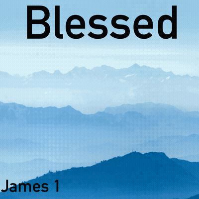 A Picture Of Mountains With The Word Blessed On It GIF