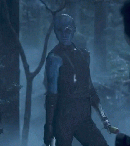 A Picture Of Nebula From Guardians Of The Galaxy With The Words Well Hello Boys GIF