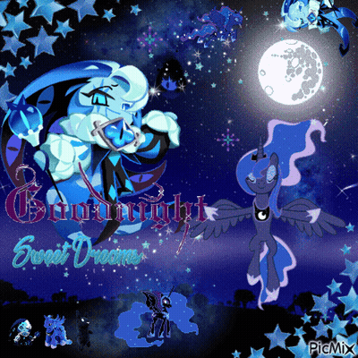 A Picture Of Ponies With The Words Goodnight Sweet Dreams GIF