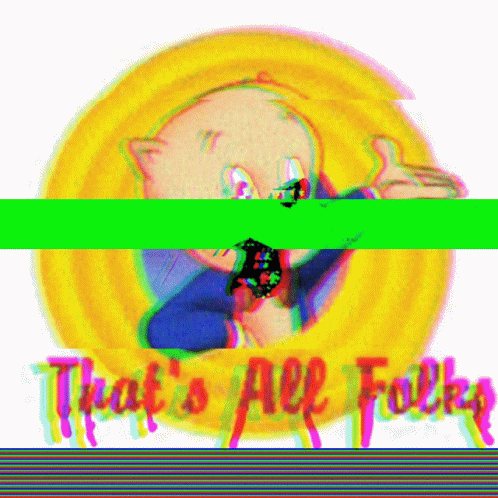 A Picture Of Porky Pig With The Words That 'S All Folks On The Bottom GIF