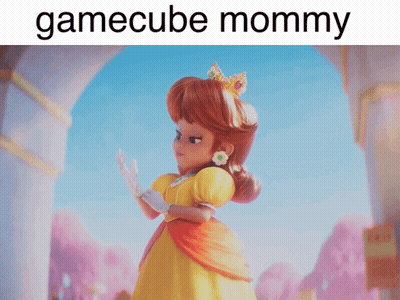A Picture Of Princess Daisy With The Words Gamecube Mommy Above Her GIF