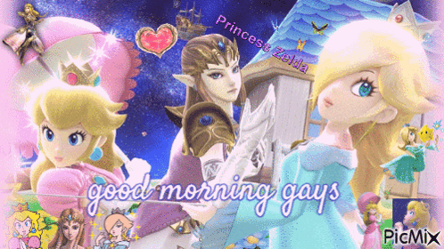 A Picture Of Princess Zelda And Rosalina Saying Good Morning GIF