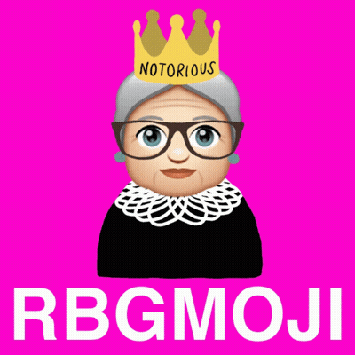 A Picture Of Ruth Bader Ginsburg Wearing A Crown With The Words Notorious On It GIF