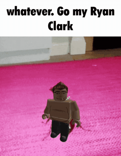 A Picture Of Ryan Clark On A Pink Rug With The Caption " Whatever Go My Ryan Clark " GIF