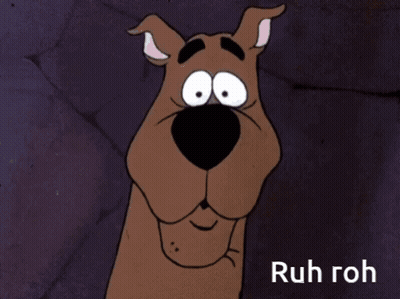 A Picture Of Scooby Doo With The Words Ruh Roh On The Bottom GIF