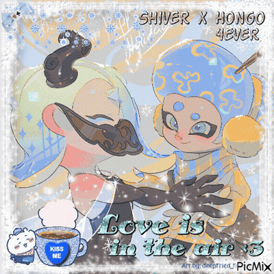 A Picture Of Shiver X Hongo 4Ever With A Cup Of Coffee GIF