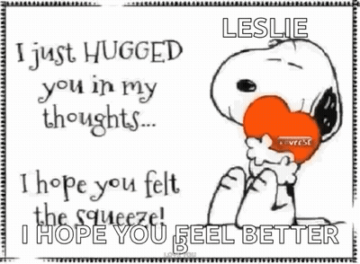 A Picture Of Snoopy Holding A Heart With The Words " I Just Hugged You In My Thoughts ... I Hope You Felt " GIF