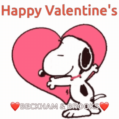 A Picture Of Snoopy Hugging A Heart With The Words Happy Valentine 'S Beckham & Brooks GIF