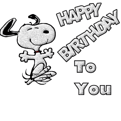 A Picture Of Snoopy With The Words Happy Birthday To You On It Sticker